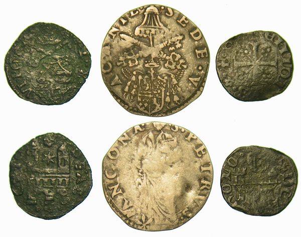 ANCONA E ASCOLI. Lotto di tre monete.  - Asta Numismatica - Associazione Nazionale - Case d'Asta italiane