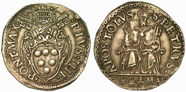 PIO IV (GIOVANNI ANGELO MEDICI), 1559-1565. Testone. Roma.  - Asta Numismatica - Associazione Nazionale - Case d'Asta italiane
