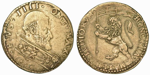 PIO IV (GIOVANNI ANGELO MEDICI), 1559-1565. Bianco. Bologna.  - Asta Numismatica - Associazione Nazionale - Case d'Asta italiane
