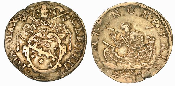 CLEMENTE VIII (IPPOLITO ALDOBRANDINI), 1592-1605. Testone. Roma.  - Asta Numismatica - Associazione Nazionale - Case d'Asta italiane