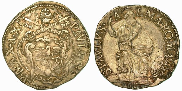 PAOLO V (CAMILLO BORGHESE), 1605-1621. Testone 1615/A. XI. Roma.  - Asta Numismatica - Associazione Nazionale - Case d'Asta italiane