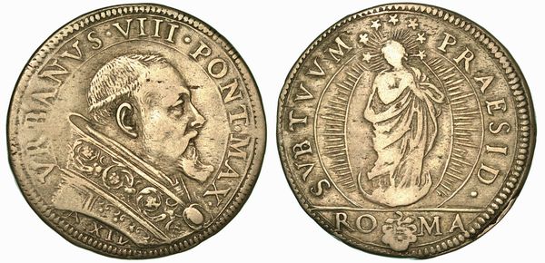 URBANO VIII (MATTEO BARBERINI), 1623-1644. Testone A. XIV. Roma.  - Asta Numismatica - Associazione Nazionale - Case d'Asta italiane