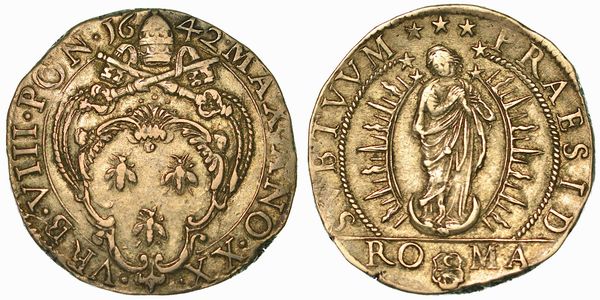 URBANO VIII (MATTEO BARBERINI), 1623-1644. Testone 1642/A. XX. Roma.  - Asta Numismatica - Associazione Nazionale - Case d'Asta italiane