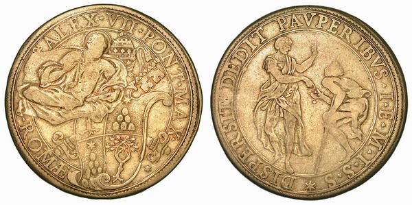 ALESSANDRO VII (FABIO CHIGI), 1655-1667. Piastra s. d. Roma.  - Asta Numismatica - Associazione Nazionale - Case d'Asta italiane