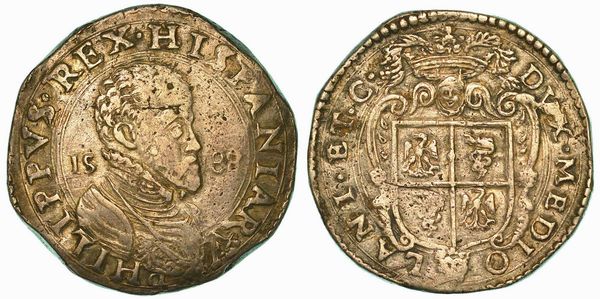 MILANO. FILIPPO II D'ASBURGO, 1554-1598. Scudo d'argento 1588.  - Asta Numismatica - Associazione Nazionale - Case d'Asta italiane