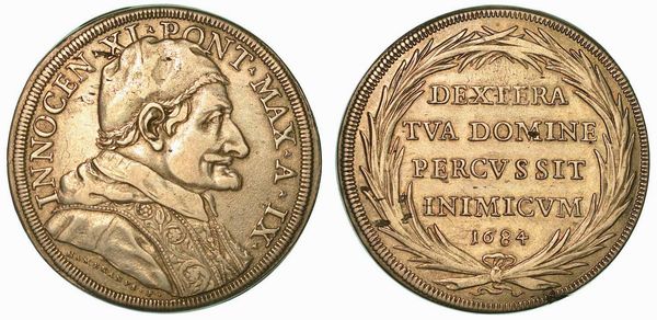 INNOCENZO XI (BENEDETTO ODESCALCHI), 1676-1689. Piastra 1684 A. IX. Roma.  - Asta Numismatica - Associazione Nazionale - Case d'Asta italiane