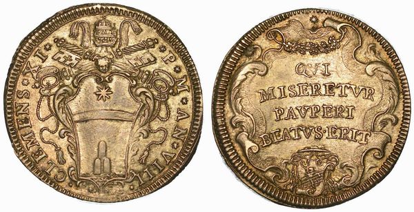 CLEMENTE XI (GIANFRANCESCO ALBANI), 1700-1721. Testone A. VIII.  - Asta Numismatica - Associazione Nazionale - Case d'Asta italiane