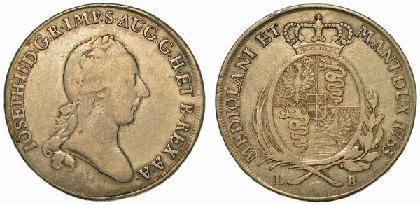 MILANO. GIUSEPPE II D'ASBURGO-LORENA, 1780-1790. Scudo 1785.  - Asta Numismatica - Associazione Nazionale - Case d'Asta italiane