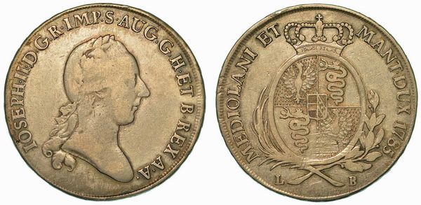 MILANO. GIUSEPPE II D'ASBURGO-LORENA, 1780-1790. Scudo 1785.  - Asta Numismatica - Associazione Nazionale - Case d'Asta italiane