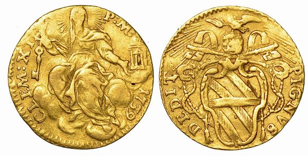 CLEMENTE XII (LORENZO CORSINI), 1730-1740. Mezzo Zecchino 1739. Roma.  - Asta Numismatica - Associazione Nazionale - Case d'Asta italiane