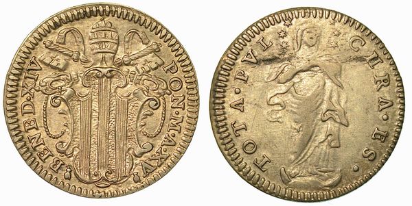 BENEDETTO XIV (PROSPERO LORENZO LAMBERTINI), 1740-1758. Grosso A. XIII. Roma.  - Asta Numismatica - Associazione Nazionale - Case d'Asta italiane