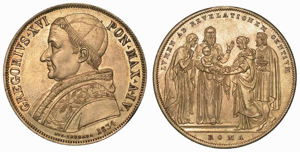 GREGORIO XVI (BARTOLOMEO ALBERTO CAPPELLARI), 1831-1846. Scudo 1834 A. IV. Roma.  - Asta Numismatica - Associazione Nazionale - Case d'Asta italiane