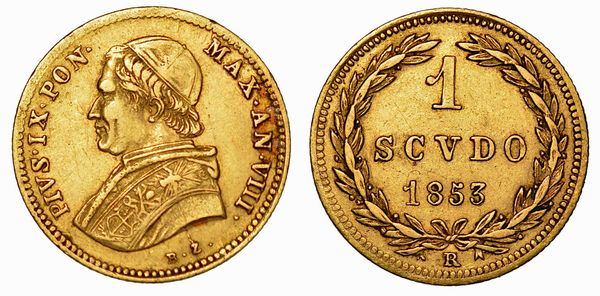 PIO IX (GIOVANNI MARIA MASTAI FERRETTI), 1846-1878. Scudo 1853/A. VIII. Roma.  - Asta Numismatica - Associazione Nazionale - Case d'Asta italiane