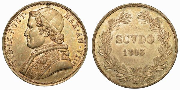 PIO IX (GIOVANNI MARIA MASTAI FERRETTI), 1846-1878. Scudo 1853/A. VIII. Roma.  - Asta Numismatica - Associazione Nazionale - Case d'Asta italiane