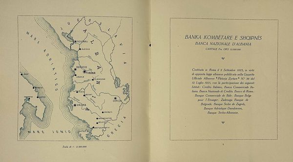 BANCA NAZIONALE D'ALBANIA. BANKA KOMBETARE E SHQIPNIS.  - Asta Numismatica - Associazione Nazionale - Case d'Asta italiane