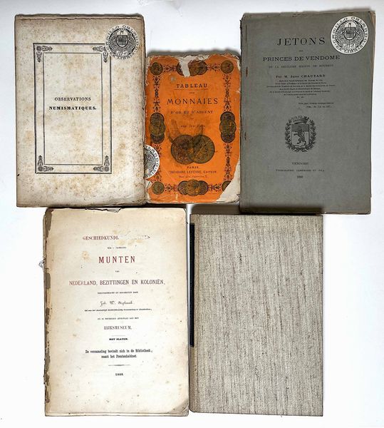 Lotto di cinque libri.  - Asta Numismatica - Associazione Nazionale - Case d'Asta italiane