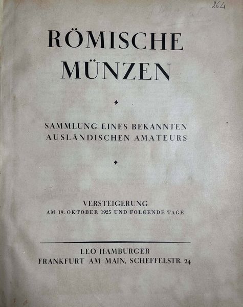 HAMBURGER L. (NIKLOVITZ Coll.). Rmische Mnzen. Sammlung eines bekannten auslndischen Amateurs.  - Asta Numismatica - Associazione Nazionale - Case d'Asta italiane