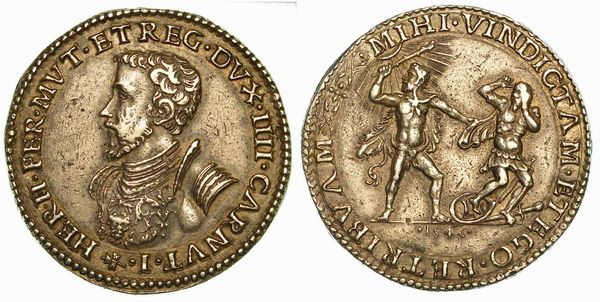 FERRARA. ERCOLE II D'ESTE, 1534-1559. Mezzo Scudo 1546.  - Asta Numismatica - Associazione Nazionale - Case d'Asta italiane