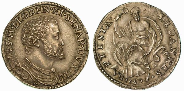 FIRENZE. COSIMO I DE' MEDICI, 1537-1574. Testone 1567.  - Asta Numismatica - Associazione Nazionale - Case d'Asta italiane