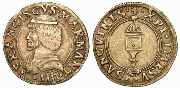 MANTOVA. FRANCESCO II GONZAGA, 1484-1519. Mezzo Testone.  - Asta Numismatica - Associazione Nazionale - Case d'Asta italiane