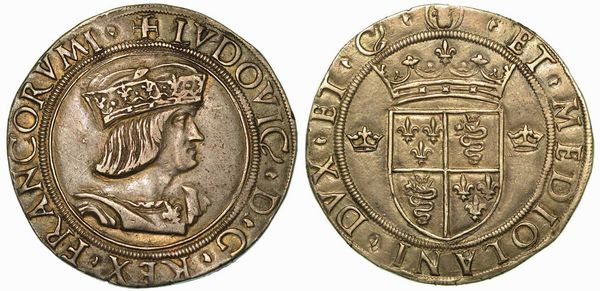 MILANO. LUDOVICO XII D'ORLEANS, 1500-1512. Grosso da 18 Soldi.  - Asta Numismatica - Associazione Nazionale - Case d'Asta italiane