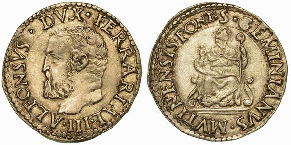 MODENA. ALFONSO I D'ESTE, 1505-1534. Giulio.  - Asta Numismatica - Associazione Nazionale - Case d'Asta italiane