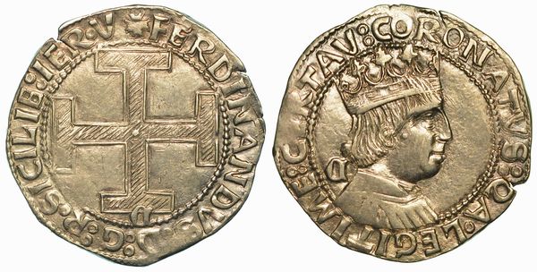 NAPOLI. FERDINANDO I D'ARAGONA, 1458-1494. Coronato.  - Asta Numismatica - Associazione Nazionale - Case d'Asta italiane