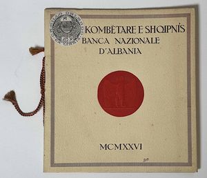 BANCA NAZIONALE D'ALBANIA. BANKA KOMBETARE E SHQIPNIS.  - Asta Numismatica - Associazione Nazionale - Case d'Asta italiane