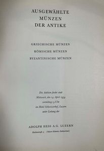 ADOLPH HESS AG . Ausgewhlte Mnzen der Antike. Lucerna, 14 Aprile 1954.  - Asta Numismatica - Associazione Nazionale - Case d'Asta italiane