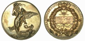 MILANO. SCUOLA SUPERIORE D'ARTE APPLICATA ALL'INDUSTRIA. Dittico in argento e bronzo 1884.  - Asta Numismatica - Associazione Nazionale - Case d'Asta italiane