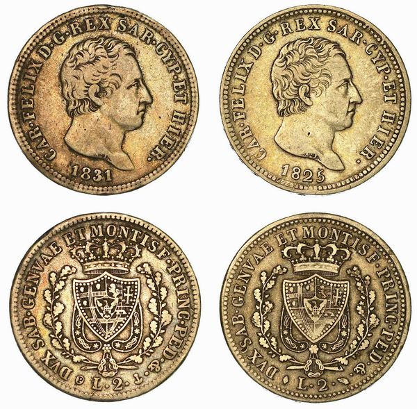 REGNO DI SARDEGNA. Lotto di due monete.  - Asta Numismatica | Rinascimento - Associazione Nazionale - Case d'Asta italiane