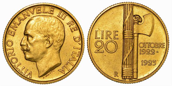 REGNO D'ITALIA. VITTORIO EMANUELE III DI SAVOIA, 1900-1946. 20 Lire 1923. Fascetto.  - Asta Numismatica | Rinascimento - Associazione Nazionale - Case d'Asta italiane