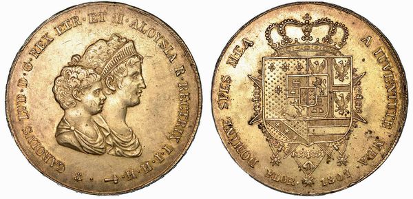 FIRENZE. CARLO LUDOVICO DI BORBONE, 1803-1807. Dena 1807.  - Asta Numismatica | Rinascimento - Associazione Nazionale - Case d'Asta italiane