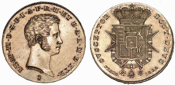 FIRENZE. LEOPOLDO II DI LORENA, 1824-1859. Mezzo Francescone 1834.  - Asta Numismatica | Rinascimento - Associazione Nazionale - Case d'Asta italiane