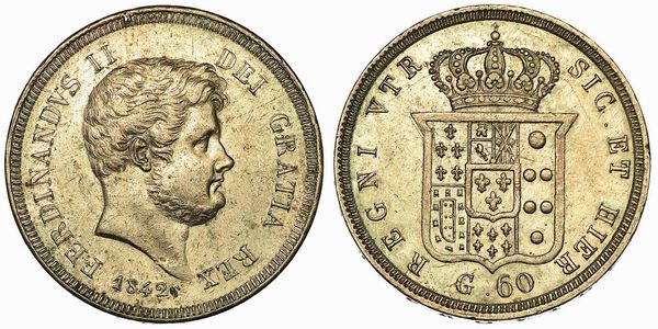 NAPOLI. FERDINANDO II DI BORBONE, 1830-1859. Mezza piastra da 60 grana 1842.  - Asta Numismatica | Rinascimento - Associazione Nazionale - Case d'Asta italiane