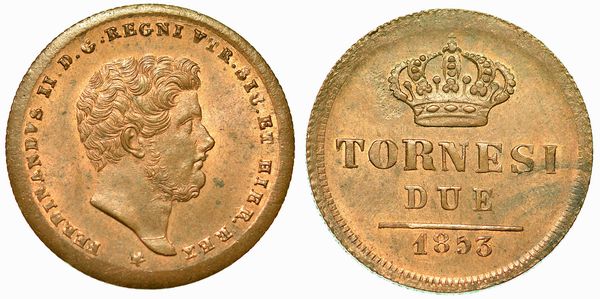 NAPOLI. FERDINANDO II DI BORBONE, 1830-1859. 2 Tornesi 1853.  - Asta Numismatica | Rinascimento - Associazione Nazionale - Case d'Asta italiane