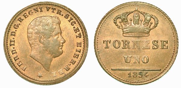 NAPOLI. FERDINANDO II DI BORBONE, 1830-1859. Tornese 1854.  - Asta Numismatica | Rinascimento - Associazione Nazionale - Case d'Asta italiane