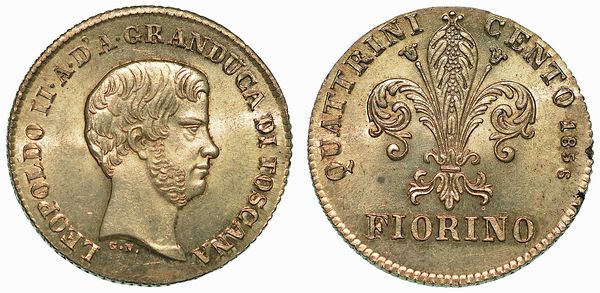 FIRENZE. LEOPOLDO II DI LORENA, 1824-1859. Fiorino 1856.  - Asta Numismatica | Rinascimento - Associazione Nazionale - Case d'Asta italiane