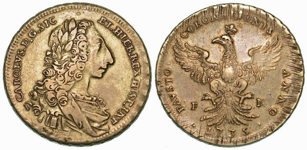 SICILIA. CARLO DI BORBONE, 1734-1759. 12 Tar 1735 dell'Incoronazione. Palermo.  - Asta Numismatica | Rinascimento - Associazione Nazionale - Case d'Asta italiane