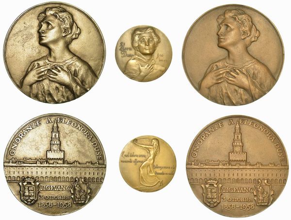 ELEONORA DUSE. Lotto di tre medaglie.  - Asta Numismatica | Rinascimento - Associazione Nazionale - Case d'Asta italiane