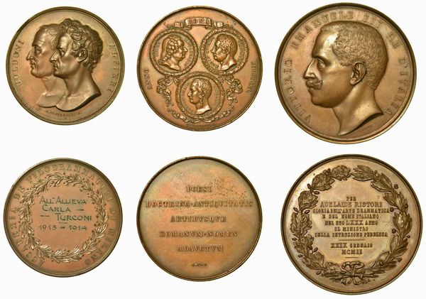 ARTE E CULTURA. Lotto di tre medaglie.  - Asta Numismatica | Rinascimento - Associazione Nazionale - Case d'Asta italiane