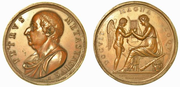 PIETRO METASTASIO, 1698-1782. Medaglia in bronzo 1805. Roma.  - Asta Numismatica | Rinascimento - Associazione Nazionale - Case d'Asta italiane