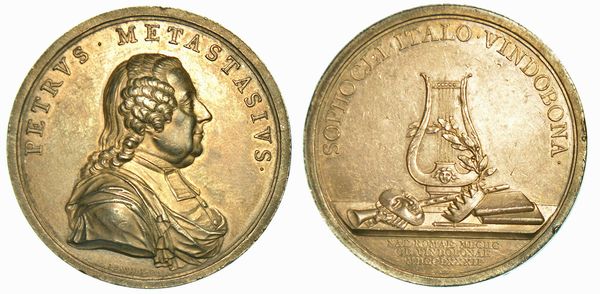 PIETRO METASTASIO, 1698-1782. Lotto di due medaglie.  - Asta Numismatica | Rinascimento - Associazione Nazionale - Case d'Asta italiane