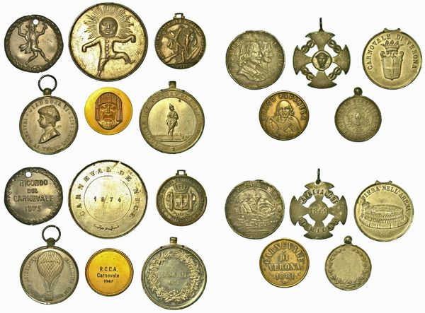 CARNEVALE. Lotto di undici medaglie.  - Asta Numismatica | Rinascimento - Associazione Nazionale - Case d'Asta italiane