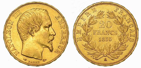 FRANCIA. NAPOLEON III, 1852-1870. 20 Francs 1855. Parigi.  - Asta Numismatica | Rinascimento - Associazione Nazionale - Case d'Asta italiane
