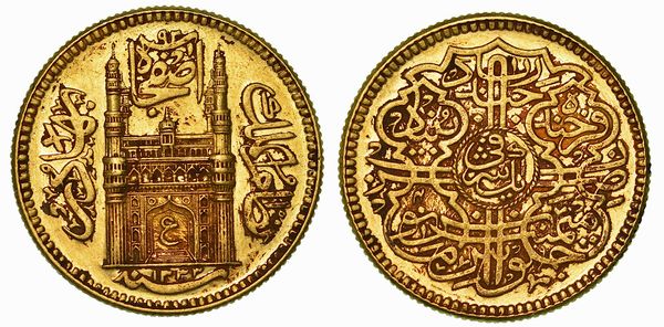 INDIA - HYDERABAD. MIR USMAN ALI KHAN, 1911-1948. Mohur AH 1333 (1914).  - Asta Numismatica | Rinascimento - Associazione Nazionale - Case d'Asta italiane