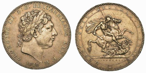 REGNO UNITO. GEORGE III, 1760-1820. Crown 1818.  - Asta Numismatica | Rinascimento - Associazione Nazionale - Case d'Asta italiane