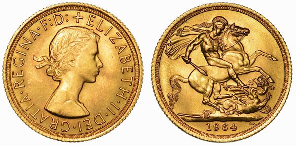 REGNO UNITO. ELIZABETH II, 1953-2022. Sovereign 1964.  - Asta Numismatica | Rinascimento - Associazione Nazionale - Case d'Asta italiane