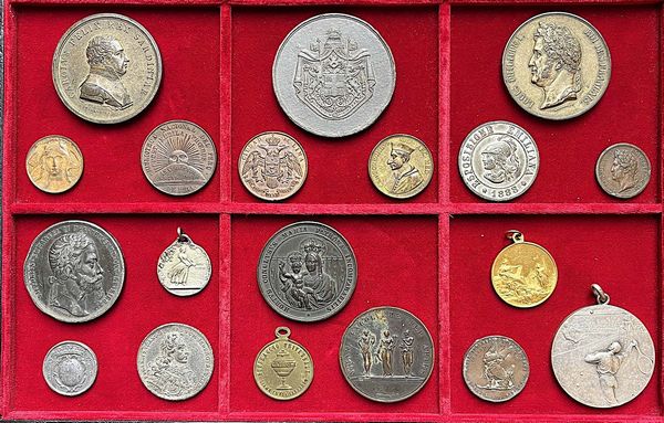 STATI VARI. Lotto di diciannove medaglie e gettoni.  - Asta Numismatica | Rinascimento - Associazione Nazionale - Case d'Asta italiane