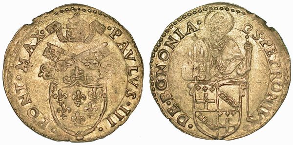 PAOLO III (ALESSANDRO FARNESE), 1534-1549. Carlino o Mezzo Paolo. Bologna.  - Asta Numismatica | Rinascimento - Associazione Nazionale - Case d'Asta italiane